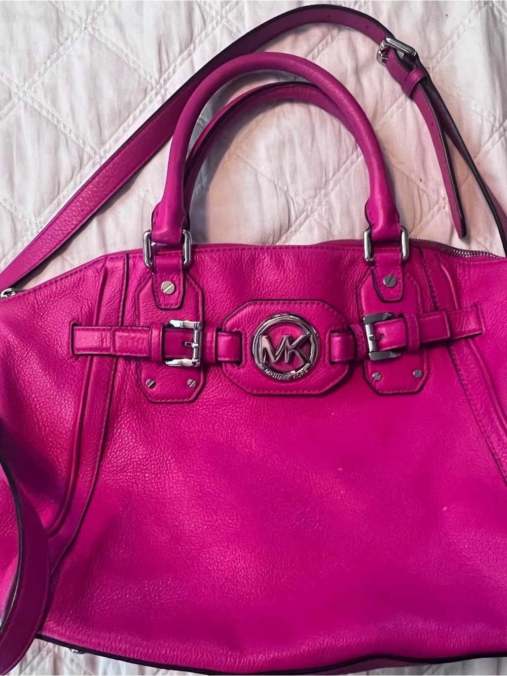 Michael Kors Hot Pink Leather Shoulder Bag